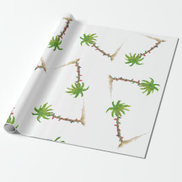 Tropical Beach Palm Tree Wasserfarben Weihnachten Geschenkpapier