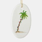 Tropical Beach Palm Tree Wasserfarbenfrohe Weihnac Keramik Ornament (Rechts)