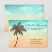 Tropical Beach Palm Tree Wedding Response Card RSVP Karte (Vorne/Hinten)