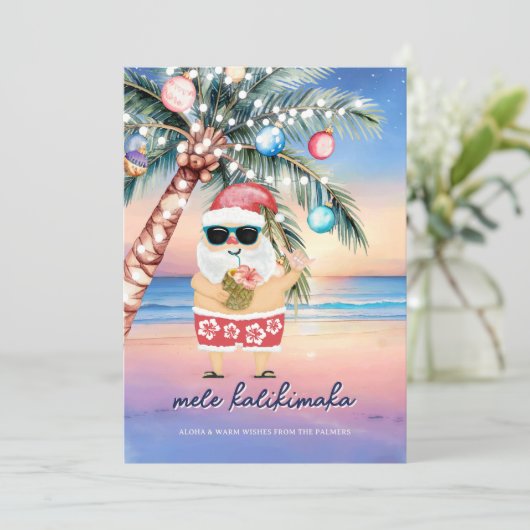 Tropical Beach Palm Tree Weihnachten (Stehend Vorderseite)