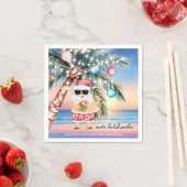 Tropical Beach Palm Tree Weihnachten Serviette (Beispiel)