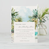 Tropical Beach Palm Trees Baby Dusche Vielen Dank Einladung (Stehend Vorderseite)