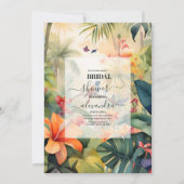Tropical Beach Palm Trees Brautparty Einladung (Vorderseite)