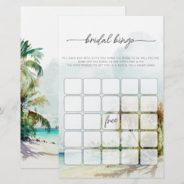 Tropical Beach Palm Trees Bridal Bingo Spiel