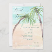 Tropical Beach Palm Trees Bridal Brunch Einladung (Vorderseite)