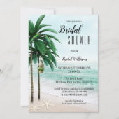 Tropical Beach Palm Trees Bridal Dusche Einladung (Vorderseite)
