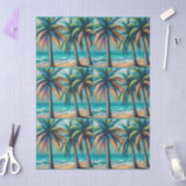 Tropical Beach Palm Trees Chalk-Pastel Dekoupage Seidenpapier (Basteln)