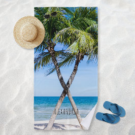 Tropical Beach Palm Trees DIY Personalisiertes Fot Strandtuch