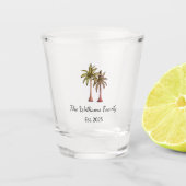 Tropical Beach Palm Trees Elegantes Gold Schnapsglas (Vorderseite)