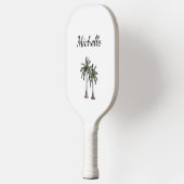 Tropical Beach Palm Trees Elegantes Personalisiert Pickleball Schläger (Links)