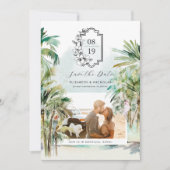 Tropical Beach Palm Trees | FOTO SAVE THE DATE (Vorderseite)
