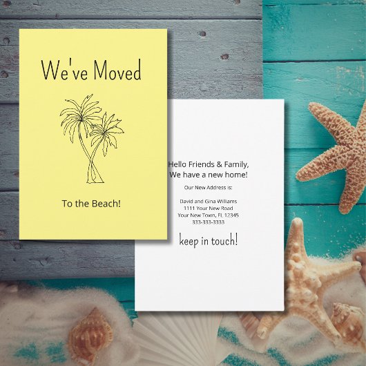 Tropical Beach Palm Trees gelb bewegen Ankündigung