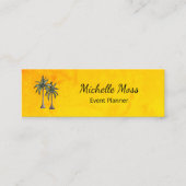 Tropical Beach Palm Trees Gold Beruflich Mini Visitenkarte (Vorderseite)