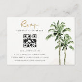 Tropical Beach Palm Trees Hochzeiten QR Code UAWG Begleitkarte (Vorderseite)