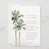 Tropical Beach Palm Trees Hochzeiten QR Code UAWG Einladung (Vorderseite)