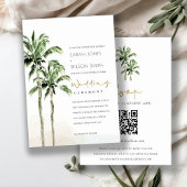 Tropical Beach Palm Trees Hochzeiten QR Code UAWG Einladung