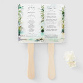 Tropical Beach Palm Trees Hochzeitsprogramm Hand F Fächer (Vorne und Hinten)