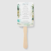 Tropical Beach Palm Trees Hochzeitsprogramm Hand F Fächer (Rückseite)