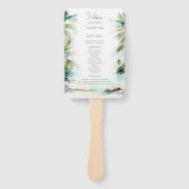 Tropical Beach Palm Trees Hochzeitsprogramm Hand F Fächer (Vorderseite)