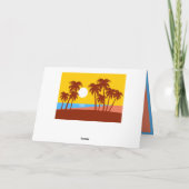 Tropical Beach Palm Trees Illustration Karte (Rückseite)