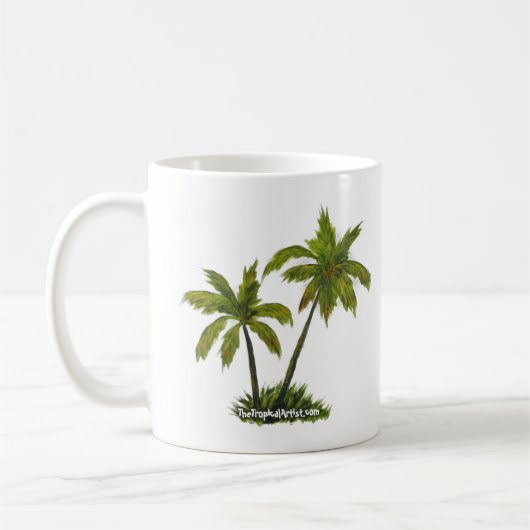 Tropical Beach Palm Trees Kaffee Tasse (Links)