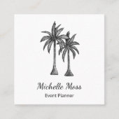 Tropical Beach Palm Trees Moderne Berufliche Quadratische Visitenkarte (Vorderseite)
