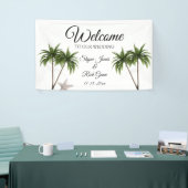 Tropical Beach Palm Trees Moderne Hochzeit von Sta Banner (Messeveranstaltung)