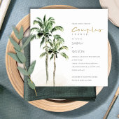 Tropical Beach Palm Trees Paare Dusche laden ein Dankeskarte