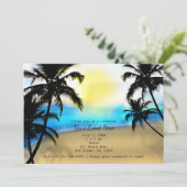 Tropical Beach & Palm Trees Party Einladungen (Stehend Vorderseite)