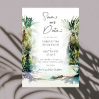 Tropical Beach Palm Trees Save the Date