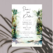Tropical Beach Palm Trees Save the Date Einladung