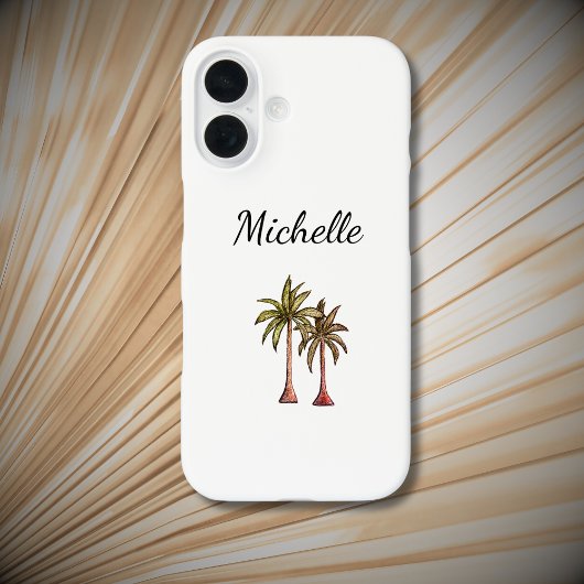 Tropical Beach Palm Trees Simple Elegant Case-Mate iPhone Hülle