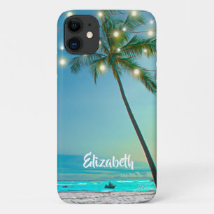Tropical Beach Palm Trees String Lights Hawaii Case-Mate iPhone Hülle
