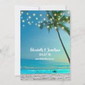 Tropical Beach Palm Trees String Lights Modern Einladung (Rückseite)