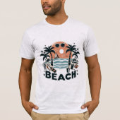Tropical Beach Palm Trees & Sunset T-Shirt (Vorderseite)