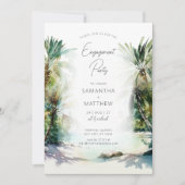 Tropical Beach Palm Trees Verlobung Einladung (Vorderseite)