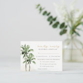Tropical Beach Palm Trees Wedding Rsvp Meal Diät Begleitkarte (Stehend Vorderseite)