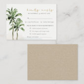 Tropical Beach Palm Trees Wedding Rsvp Meal Diät Begleitkarte (Vorne/Hinten)
