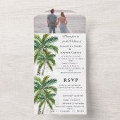 Tropical Beach Palm Trees Zielort Küste All In One Einladung (Innen Boden)