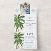 Tropical Beach Palm Trees Zielort Küste All In One Einladung (Innen Boden)