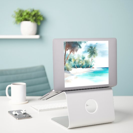 Tropical Beach Palm Treppers Aufkleber (Laptop auf Schreibtisch)