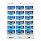 Tropical Beach Palm Umbrella Adressaufkleber (Vorne)