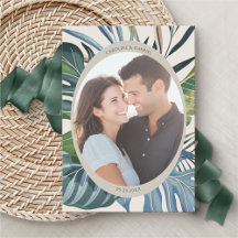Tropical Beach Palm Wedding retten Sie das Datum