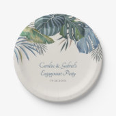 Tropical Beach Palm Wedge Pappteller (Vorderseite)
