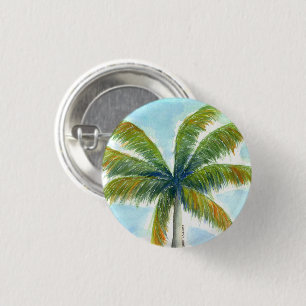 Tropical Beach Palme an einem sonnigen Tag Button