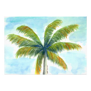 Tropical Beach Palme an einem sonnigen Tag Fotodruck