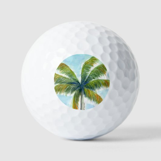 Tropical Beach Palme an einem sonnigen Tag Golfball (Vorderseite)