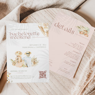 Tropical Beach Palms   Bachelorette Weekend Einladung