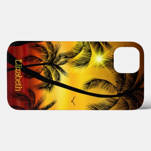 Tropical Beach Palms Case-Mate iPhone Hülle (Rückseite (Horizontal))