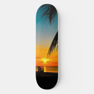 Tropical Beach Palms farbenfrohe SUNSET Skateboard